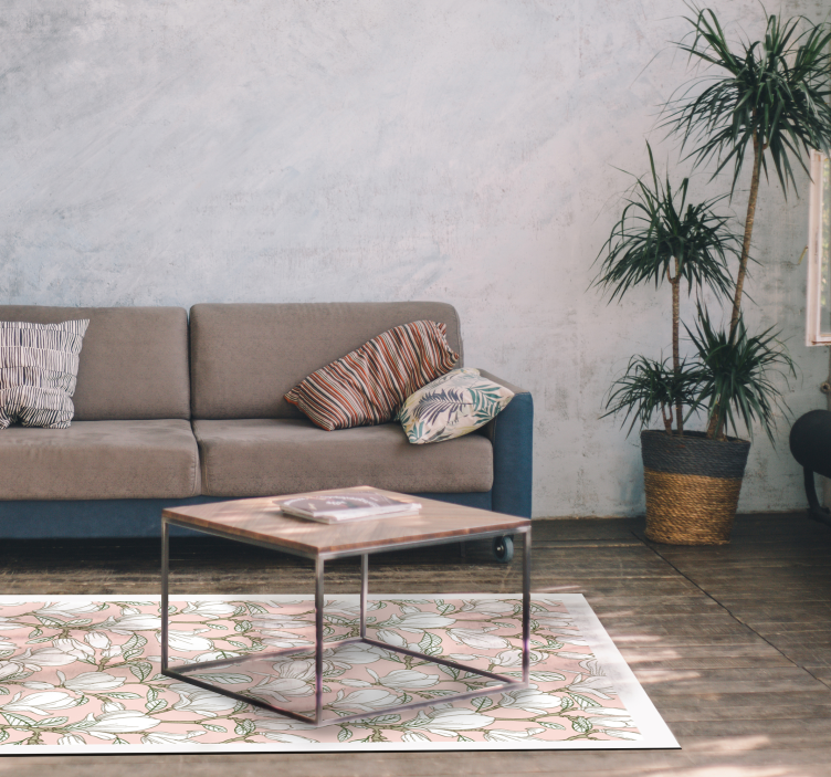 Floral Illustration flower vinyl rug - TenStickers