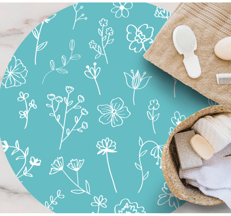 Elegant illustrations flower vinyl rug - TenStickers
