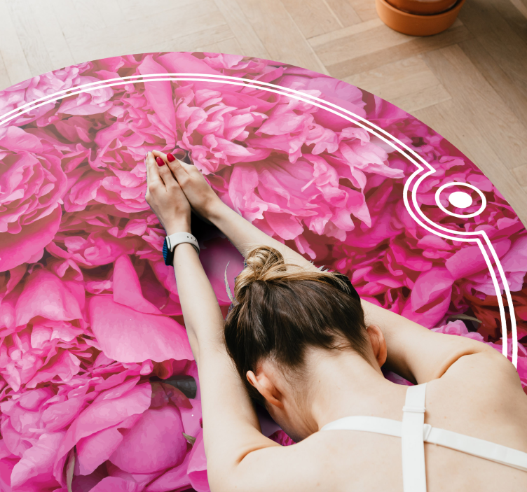 Floral Meditation Space flower vinyl rug - TenStickers