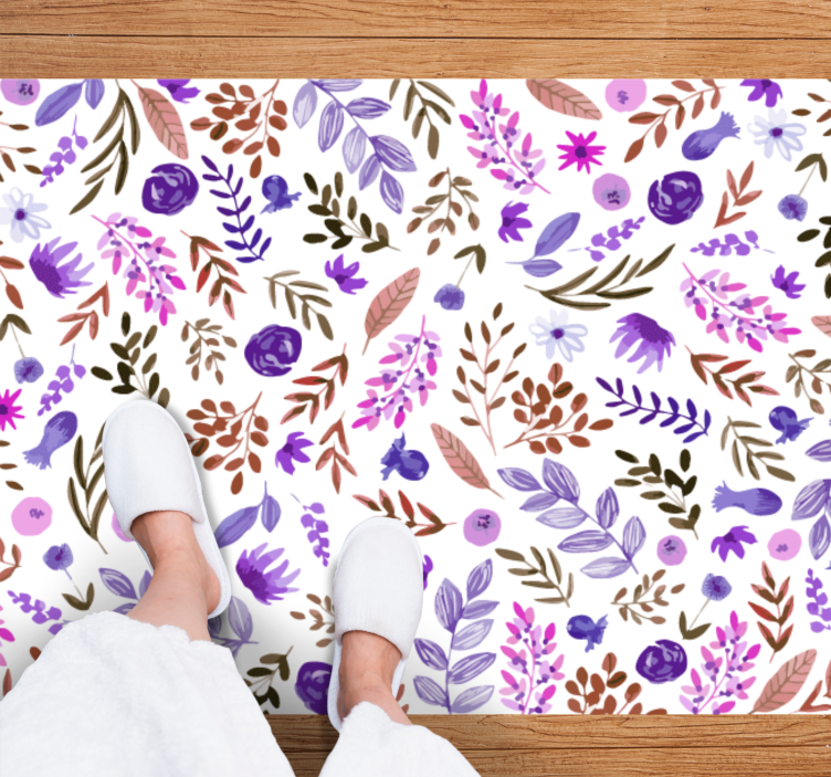 Nature Pattern flower vinyl rug - TenStickers