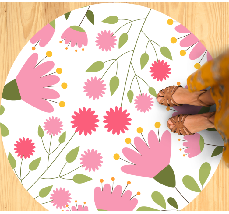 Floral Pattern Delight flower vinyl rug - TenStickers
