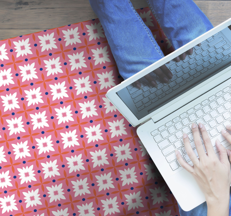 Floral Pattern Surface flower vinyl rug - TenStickers