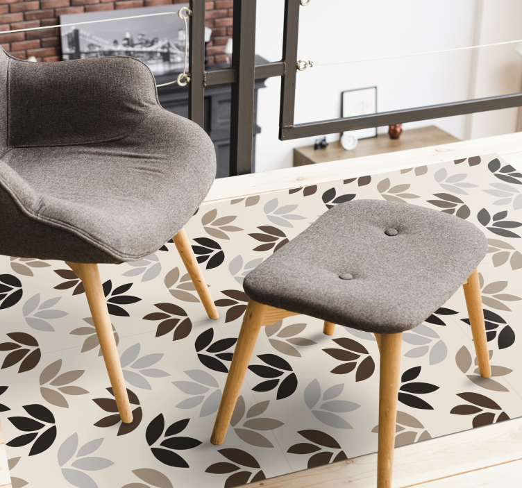 Floral Pattern Theme flower vinyl rug - TenStickers