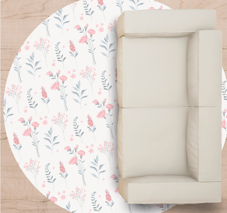 Floral Patterned Composition flower vinyl rug - TenStickers