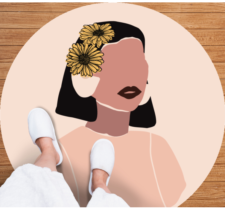 Floral Portrait flower vinyl rug - TenStickers
