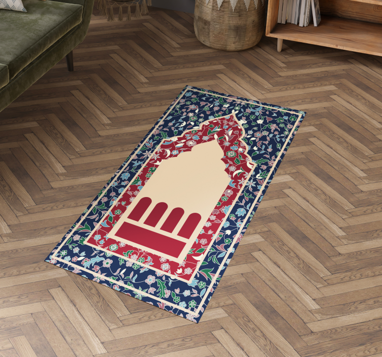 Flower pattern Persian style rectangular rug - TenStickers