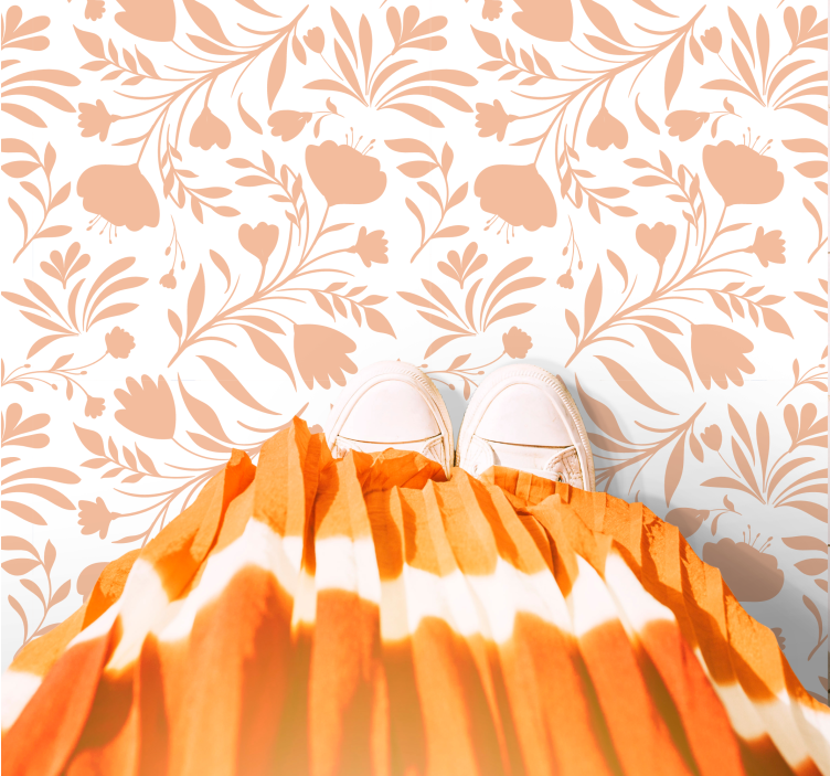 Flower patterned floral vinyl rug - TenStickers