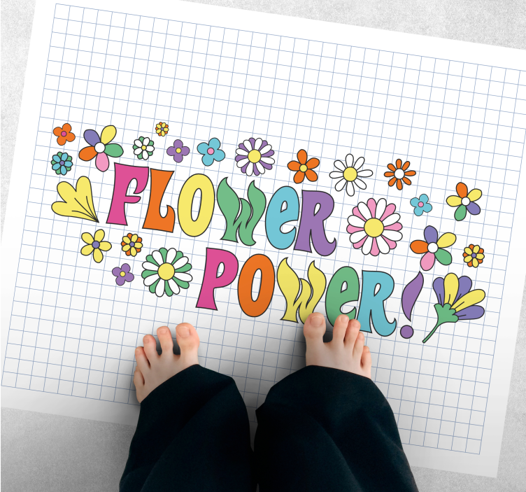 Flower power design flower vinyl rug - TenStickers