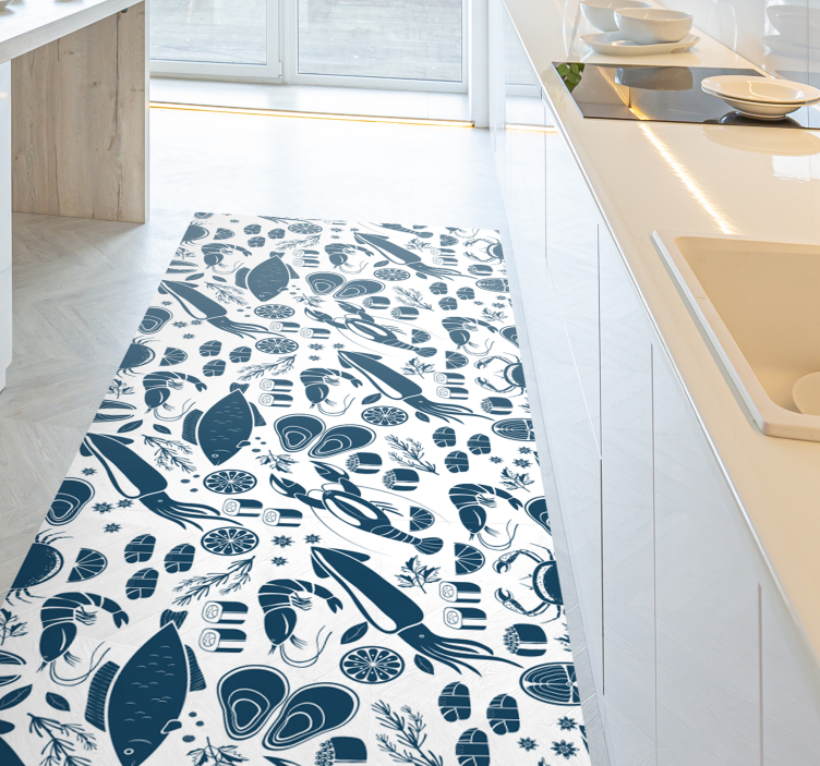 Food collection  kitchen floor tiles - TenStickers