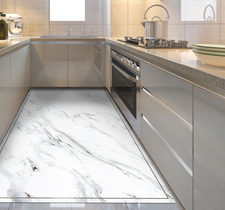 For kitchen marble effect vinyl rug - TenStickers