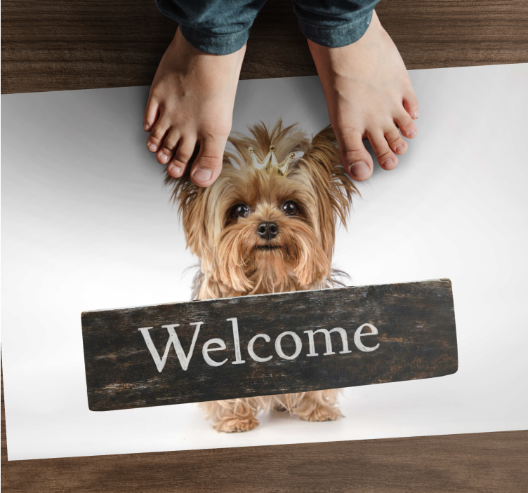 Furry Welcome Sign custom vinyl mat - TenStickers