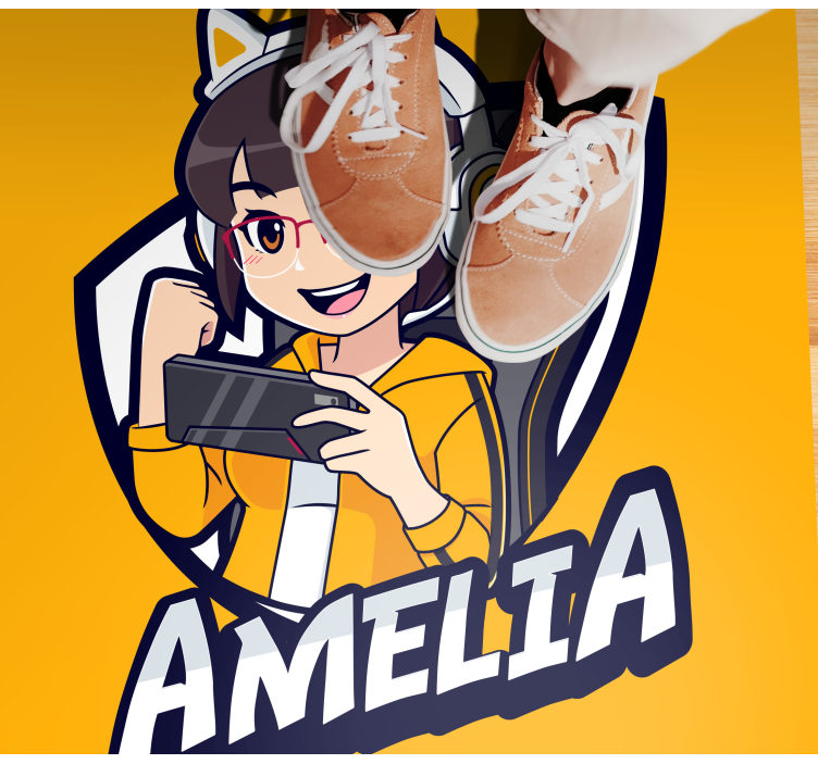 Custom gaming portrait teenager vinyl rug - TenStickers