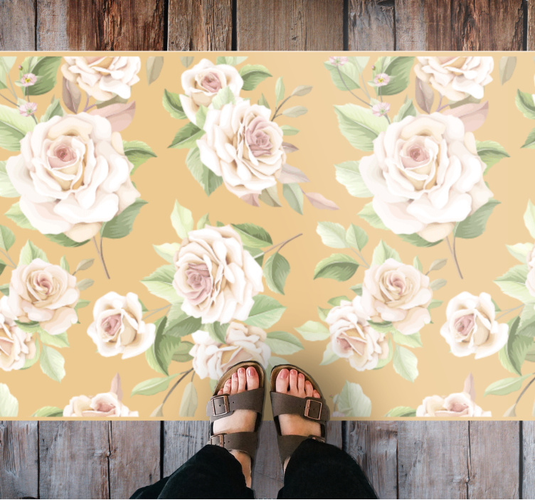 Gentle blossom grace flower vinyl rug - TenStickers