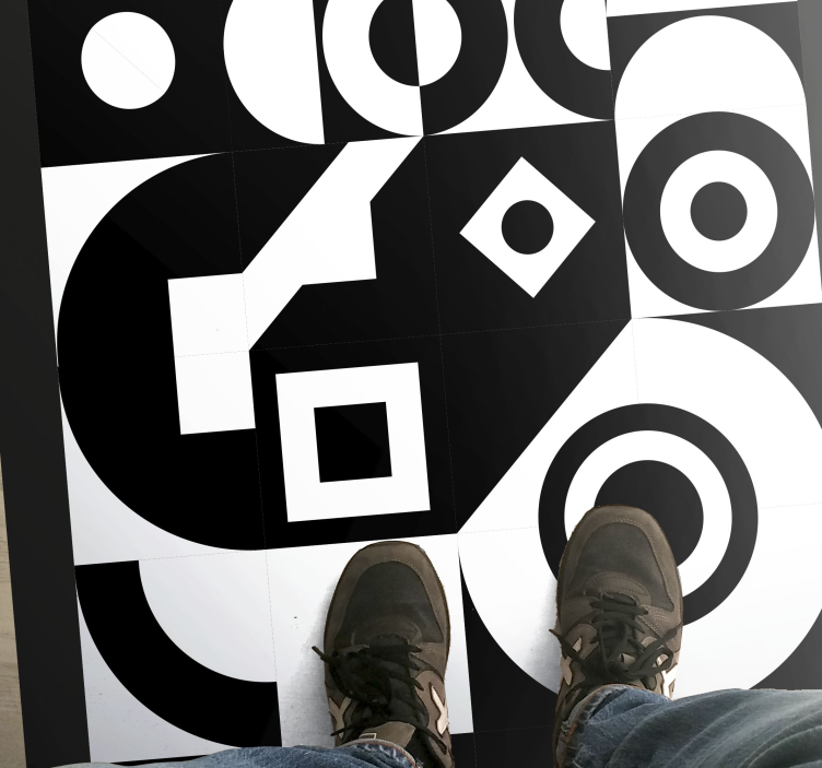 Geometric black and white pattern  runners - TenStickers