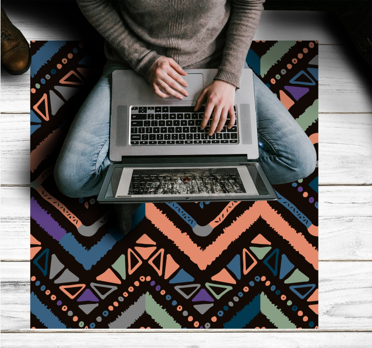 Geometric Color Sections nordic vinyl rug - TenStickers