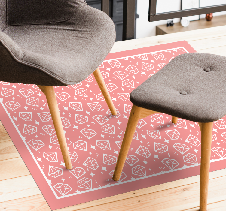 Geometric Diamonds Pattern textured vinyl rug - TenStickers