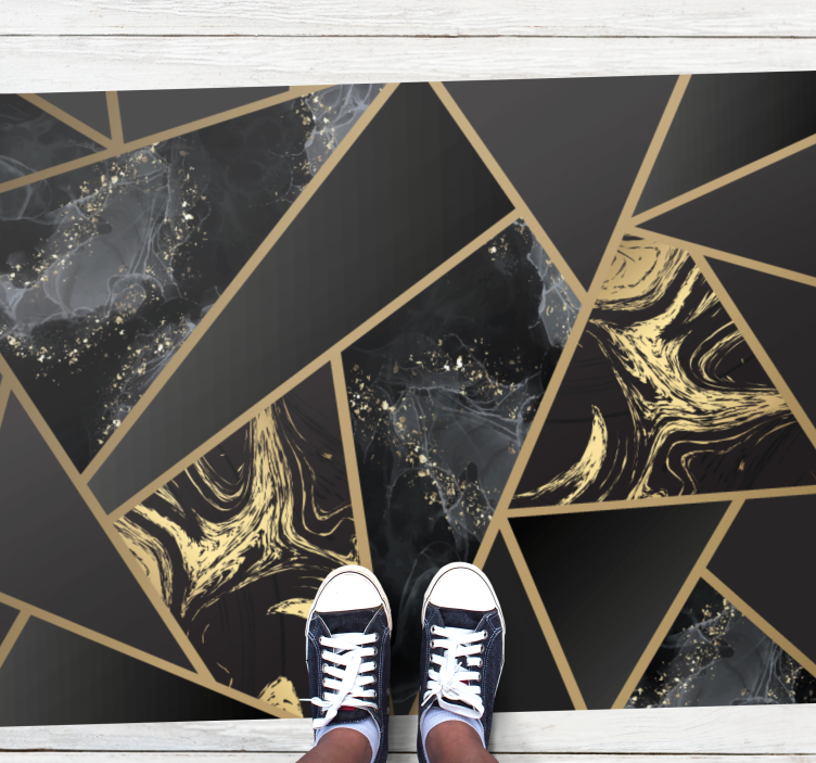 Geometric Marble Blend geometric vinyl rug - TenStickers