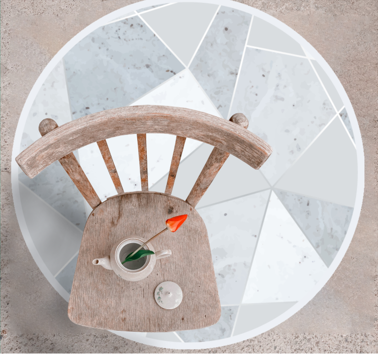 Geometric gray marble vinyl rug - TenStickers