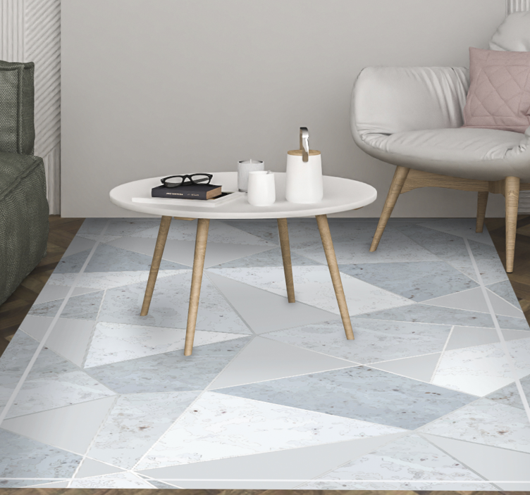 Geometric Gray Pattern marble vinyl rug - TenStickers