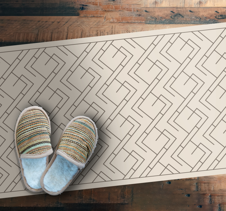 Geometric Labyrinth Design geometric vinyl rug - TenStickers