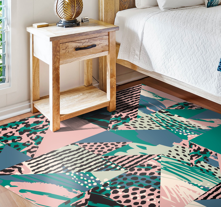 Geometric Layered Abstractions textured vinyl rug - TenStickers