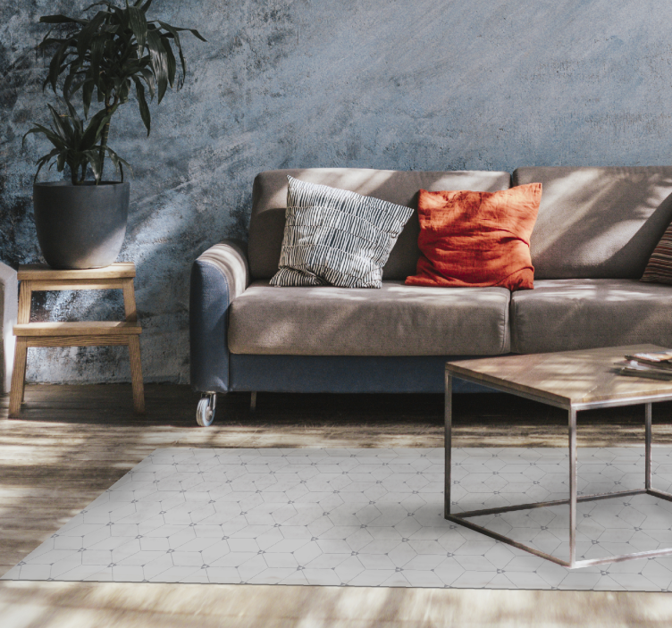 Geometric pattern tile vinyl rug - TenStickers