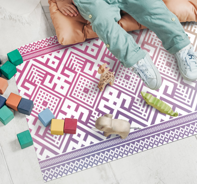 Geometric Playtime kids vinyl rug - TenStickers