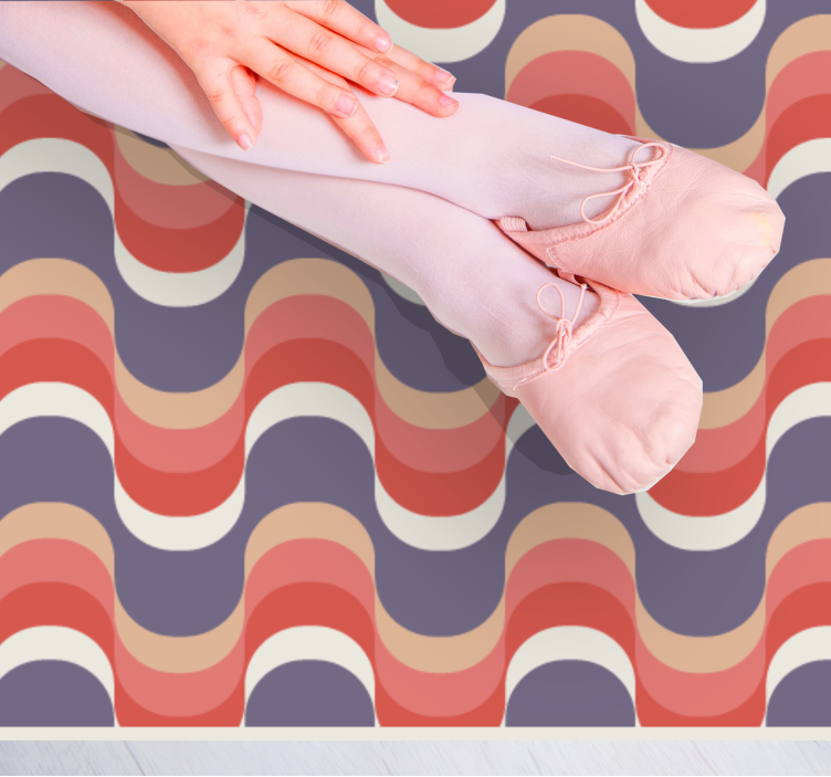 Geometric retro groovy pattern rectangular rug - TenStickers