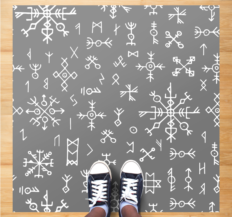 Geometric Symbol Pattern nordic vinyl rug - TenStickers