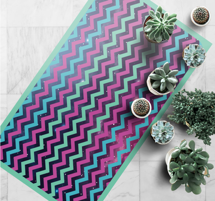 Geometric vinyl rug zigzag pattern - TenStickers