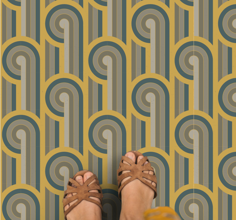 Geometrical forms in art style geometric rug - TenStickers