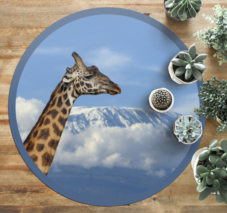 Giraffe majestic view animal vinyl rug - TenStickers