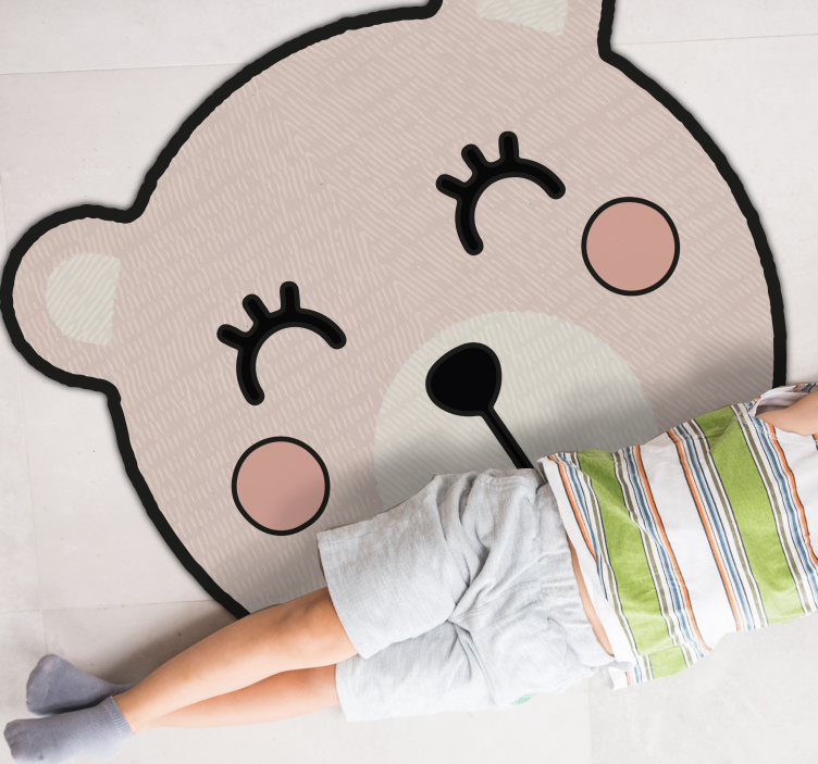 Girl anime bear animal rug - TenStickers