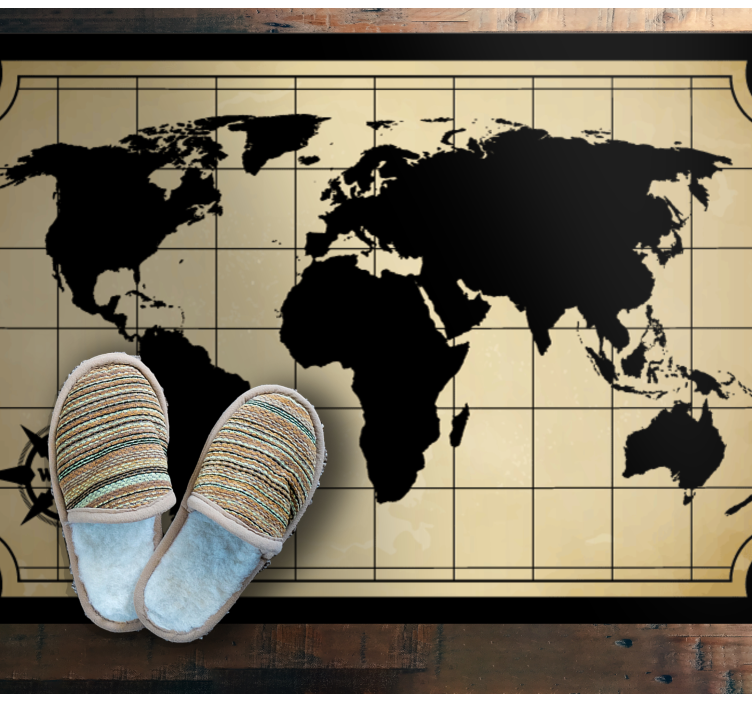 World Map Illustration world map vinyl rug - TenStickers