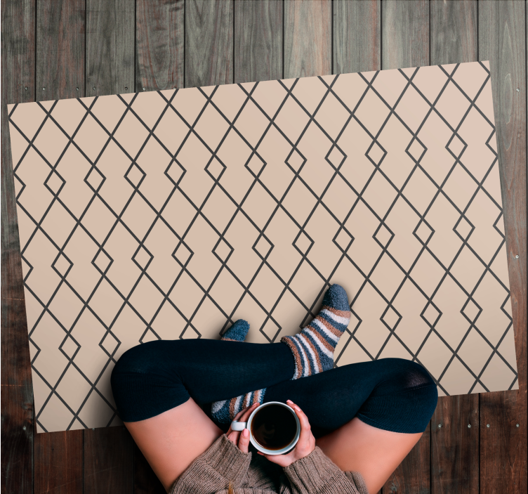 Graceful Diamond Motif geometric vinyl rug - TenStickers