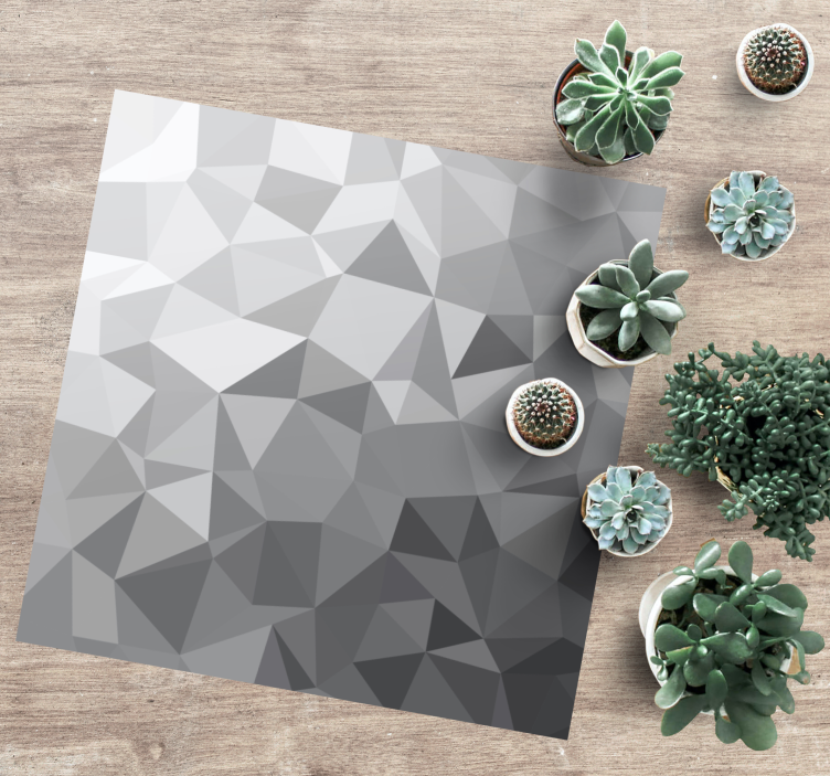 Gradient grey stile geometric vinyl rug - TenStickers