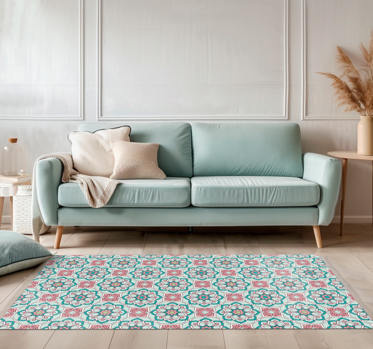 "Granny Chic" Style floral rug - TenStickers