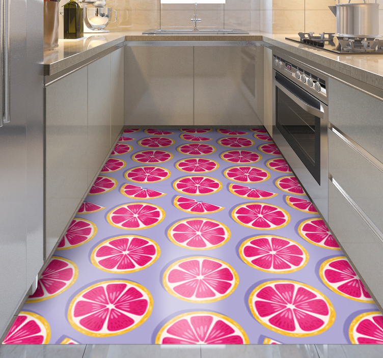 Grapefruit slices kitchen vinyl rug - TenStickers