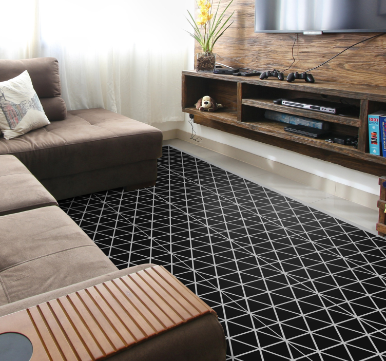 Gray and black triangle pattern geometric rugs - TenStickers
