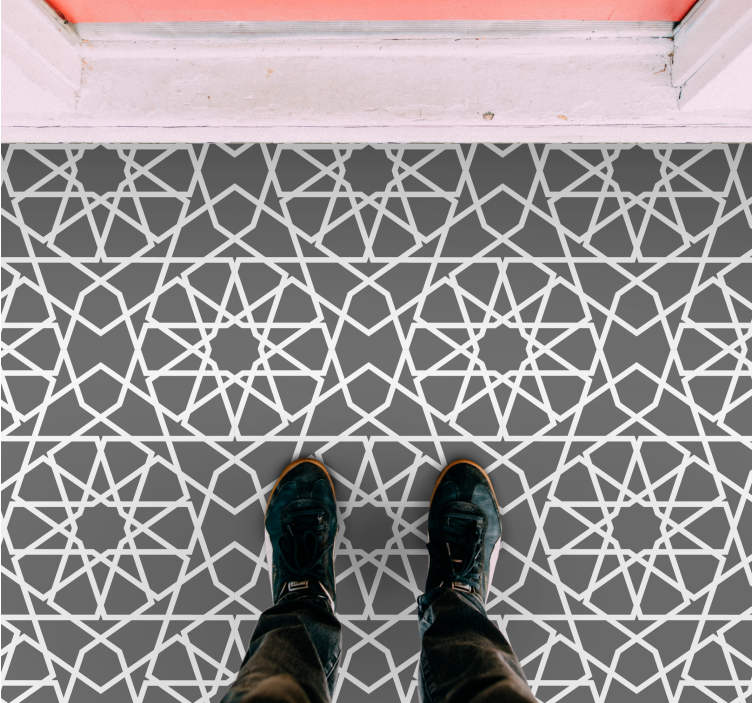 Gray Arabian style tile vinyl carpet - TenStickers
