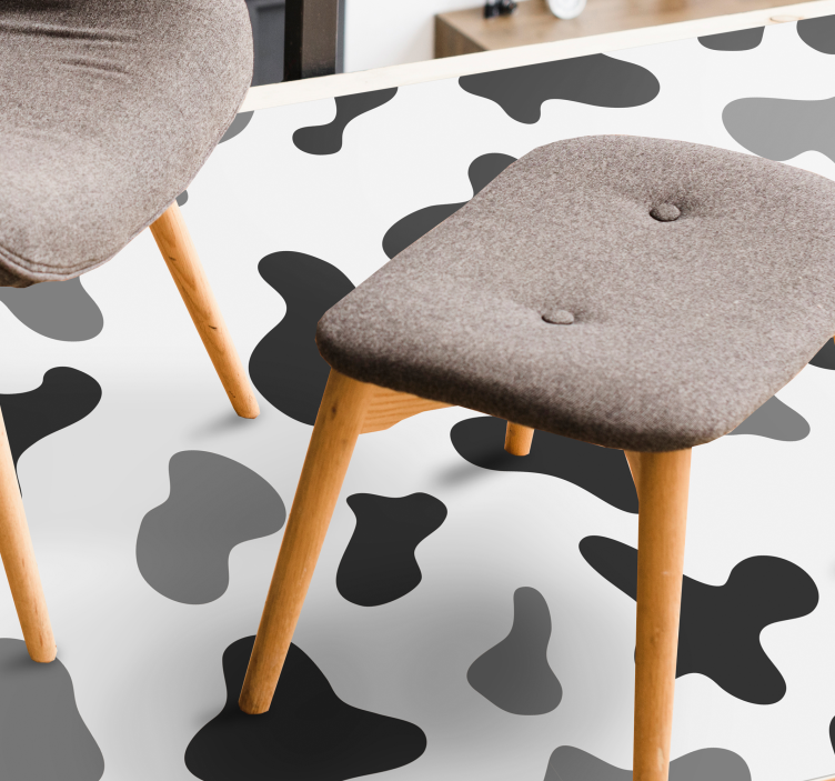 Gray cow spots animal print vinyl rug - TenStickers