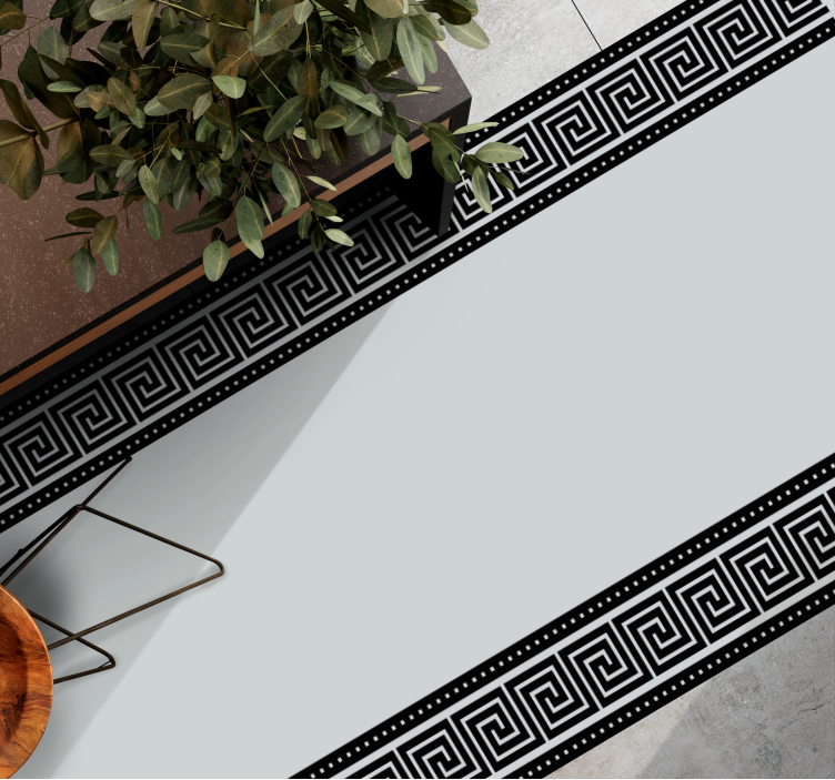 Greek Fret Border geometric vinyl rug - TenStickers