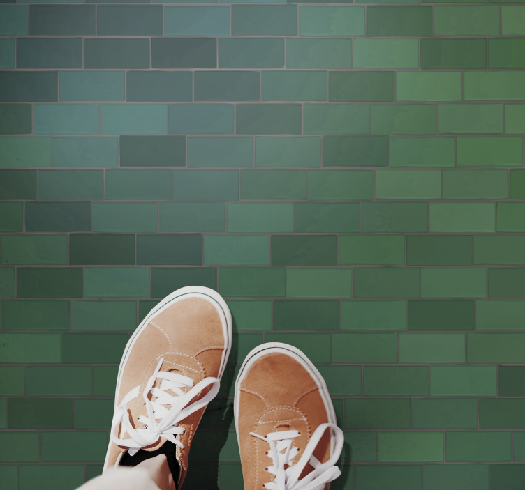 Green bricks texture carpet - TenStickers