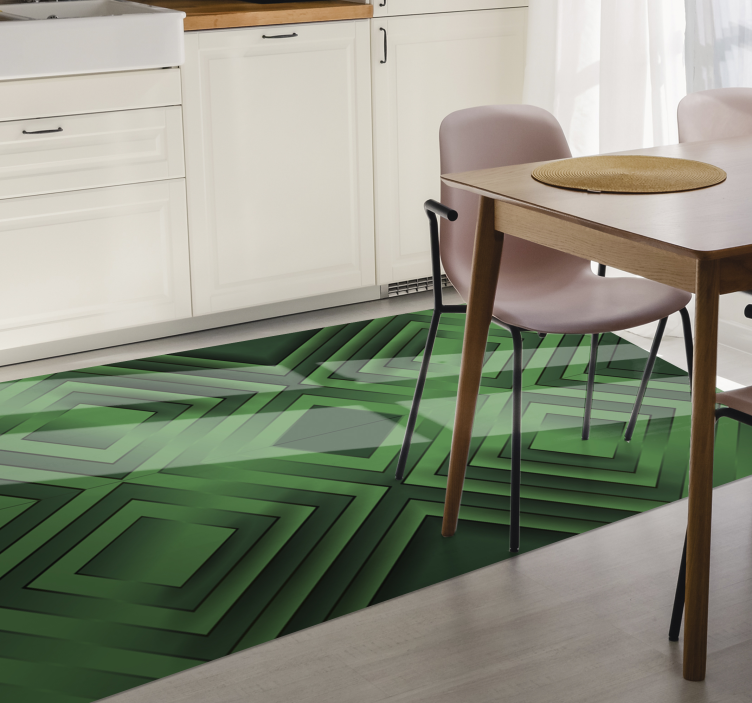 Green grey black mosaic vinyl rug - TenStickers