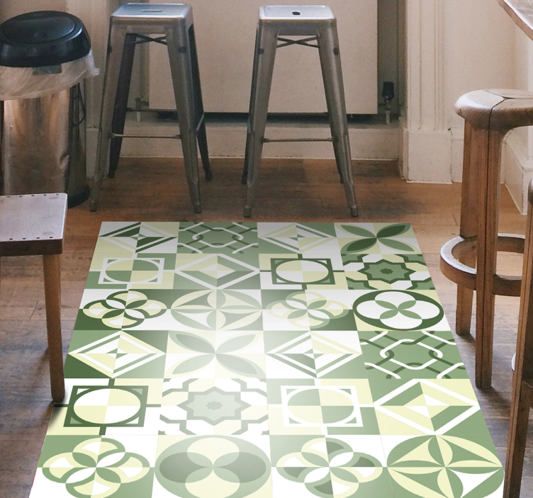 green square tile tile carpet - TenStickers