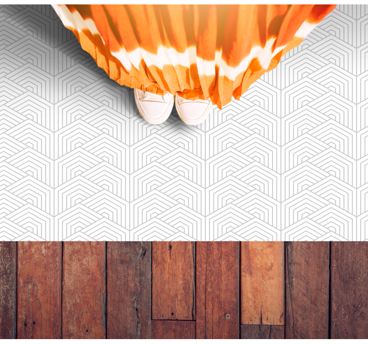 Grey hexagon pattern geometric vinyl rug - TenStickers