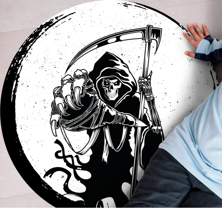 Grim Reaper Motif halloween vinyl rug - TenStickers