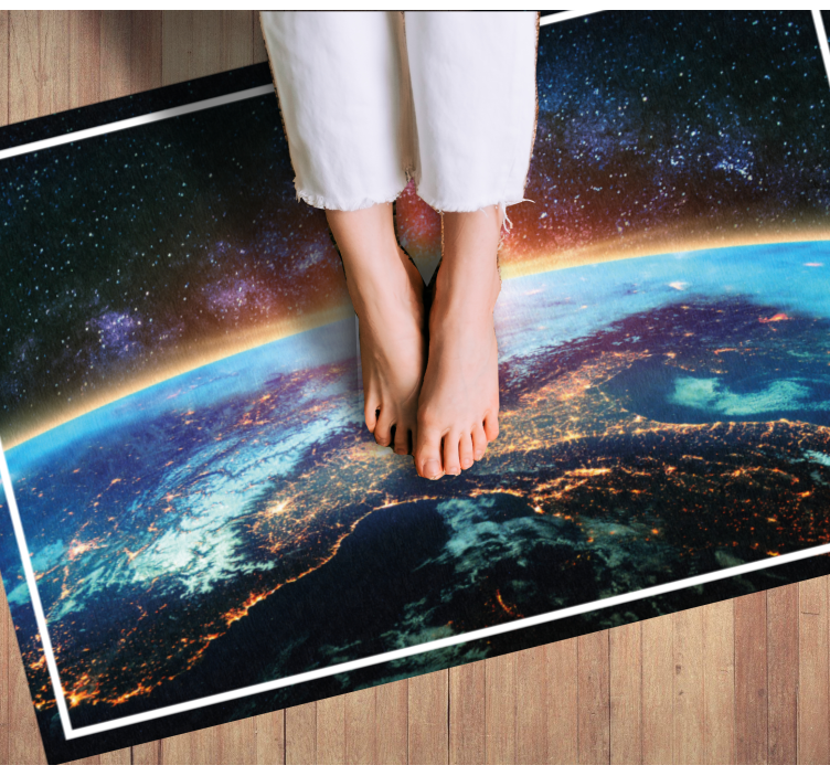 Half earth to space living room rug - TenStickers
