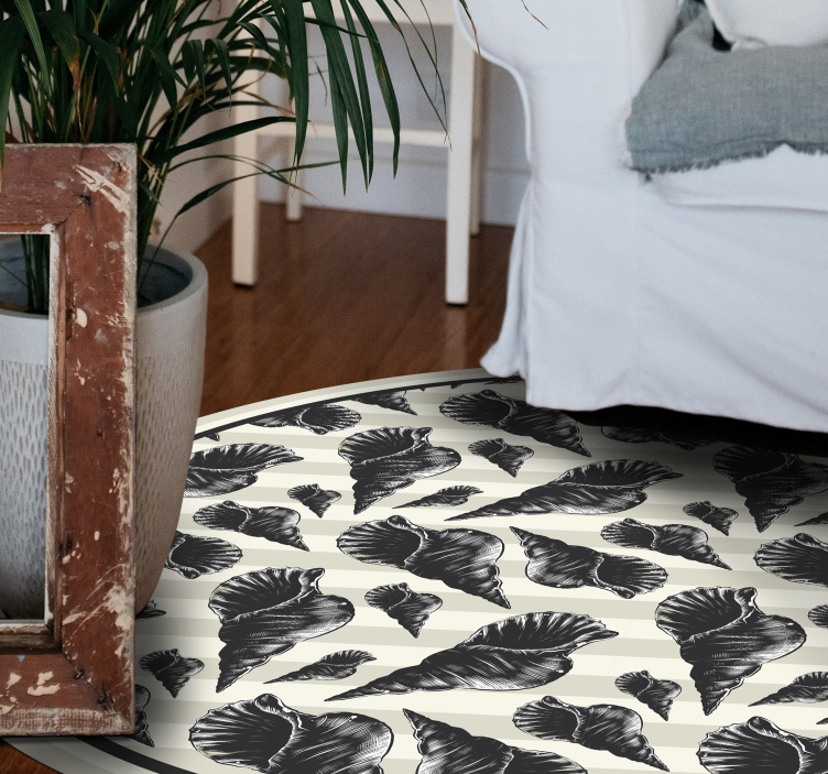 Hand draw seashell vintage animal rug - TenStickers