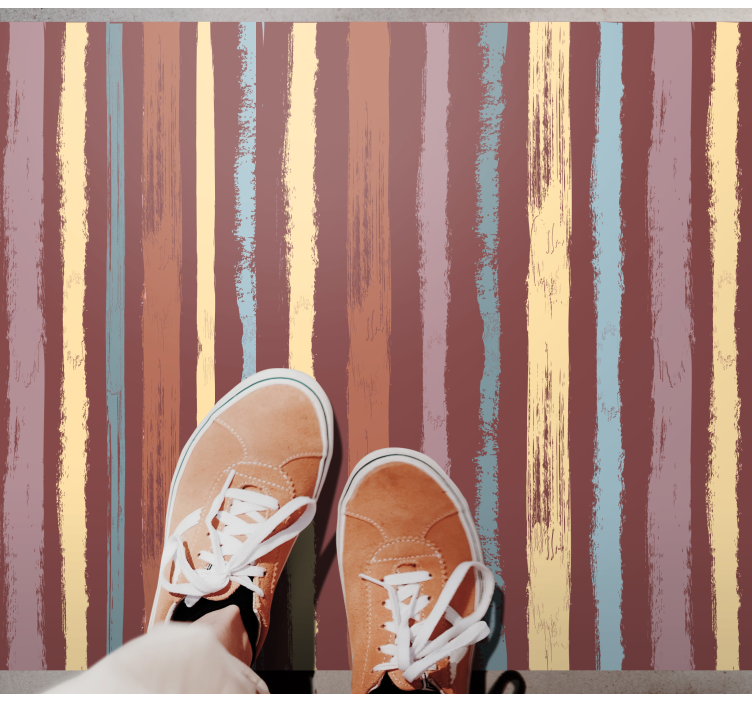 Hand-painted fabric effect stripes vinyl rug - TenStickers